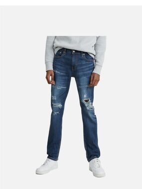 Levi's Men's Distressed Straight Jeans - Blue